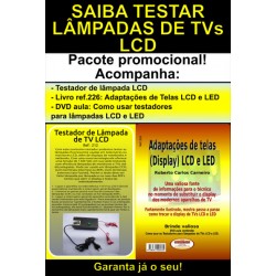 Testador de lâmpada CCFL de tv lcd e livro com dicas de Adaptações de Telas em TVs LCD e LED